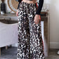 Street Leopard Print Side Striped Straight Pants