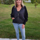 Nylon & Knit Zip-up Hoodie Jacket image 5
