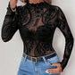 Paisley Velvet Print Mesh Top