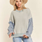 Curvy Denim Sleeve Sweater