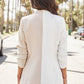 Color Block Fabric Ruched Sleeve Blazer