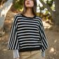 Stripe Puff Sleeve Sweater