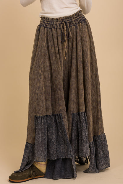 Elastic Waist Band with String Washed Pants