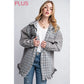 Tweed Mixed Denim Jacket Shacket image 0