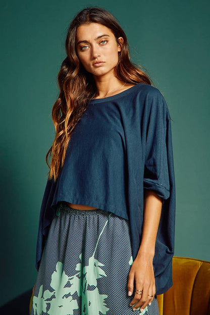 Solid Oversized Top