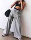 Ladies Solid Color Drawstring Soft Pants SKP602
