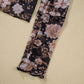 66 Floral Print Mesh Mock Neck Long Sleeve Top (S-XL)