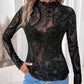 Paisley Velvet Print Mesh Top
