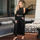 Sweetkama 3PCS Solid Color Soft Knit Ladies Daily Set