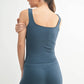 Lycra-Blend Square Neck Active Tank