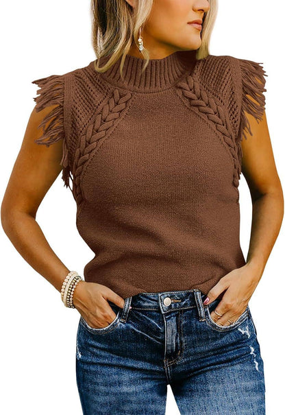 Casual Tassel Sleeveless Sweater Vest