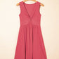 Twisted Bust V Neck Sleeveless Dress