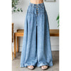 WASHED PINKTUCK WIDE LEG PANTS