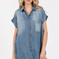 Washed Denim Short Sleeve Shirt