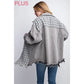 Tweed Mixed Denim Jacket Shacket image 2