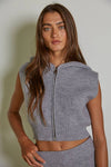 Knit Sweater Ribbed Zip-Up
