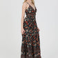 V NECK TWIST FRONT MAXI DRESS WITH CUTOUT