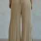 Knit Acrylic Sweater Ribbed Flare Pants