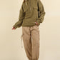 Contrast Henley Sweatshirt