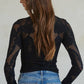 Knit Seamless Jacquard Mock Neck Long Sleeve Top