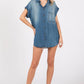 Washed Denim Short Sleeve Shirt