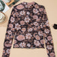 66 Floral Print Mesh Mock Neck Long Sleeve Top (S-XL)