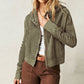 Ladies Zipper Open Hooded Daily Jacket