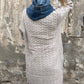 Vintage Style Denim Patchwork Hooded Knit Cardigan
