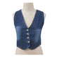 Trendy Buttoned Adjustable Denim Vest