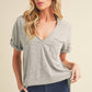 Zoie V-Neck Short Sleeve Top