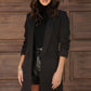 SOLID RUCHED SLEEVE BOYFRIEND BLAZER