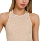 High-neck Racerback Premium Washed Crop Tank