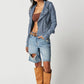 Ladies Zipper Open Hooded Daily Jacket