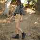Stripe Puff Sleeve Sweater