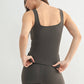 Lycra-Blend Square Neck Active Tank