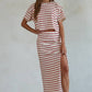 Striped Short Sleeve Pullover Top