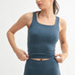 Lycra-Blend Square Neck Active Tank