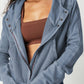 Ladies Zipper Open Hooded Daily Jacket
