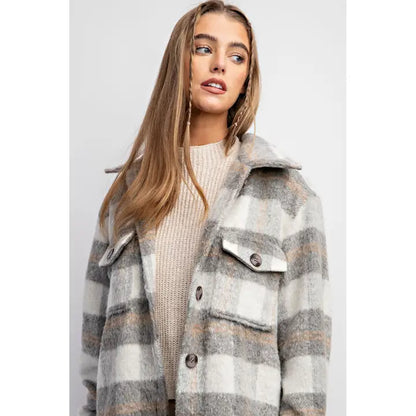 Checkered Fluffy Plaid Jacket