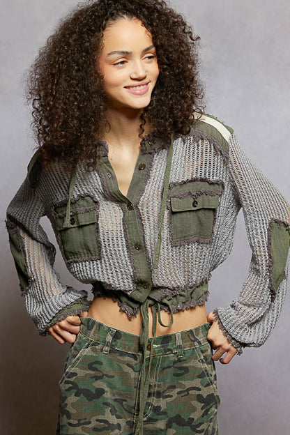 Grey Multi Crochet with Patch