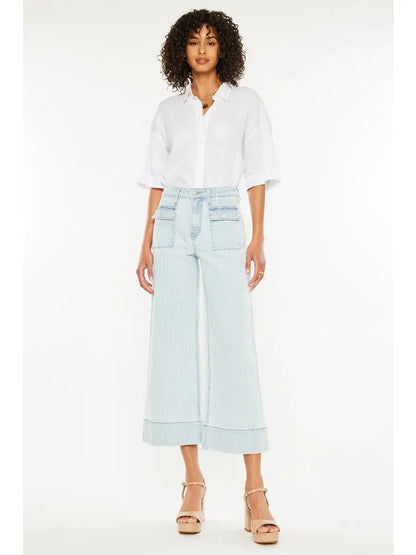 High Rise Cropped Wide Leg
